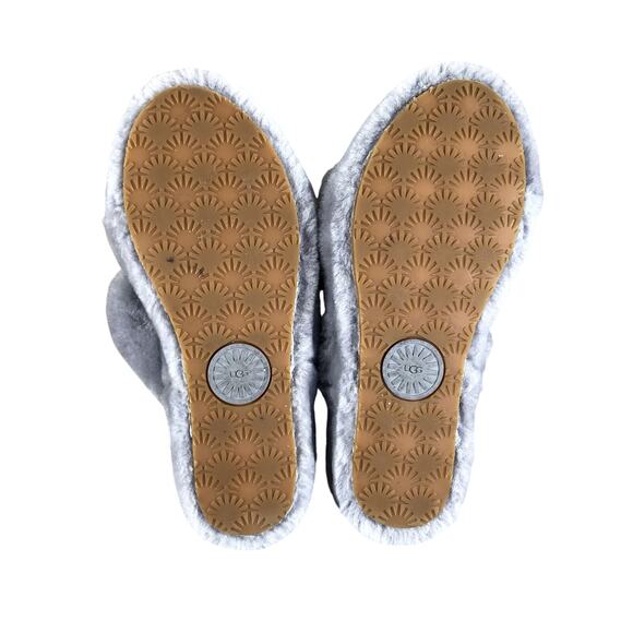 UGG Oh Yeah Amethyst Sheepskin Slingback Slipper Sandals Women 7 Gray Cozy Boho - Picture 8 of 10